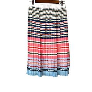 BANANA REPUBLIC Pleated Skirt Striped in Multicolors Women's Size XS